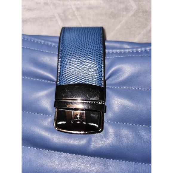 Royln Luxe Puffer Handbag Blue Detachable Strap - Picture 2 of 9